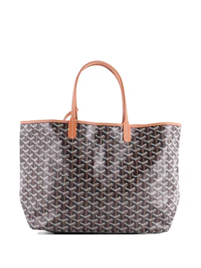 Pre-owned Goyard Saint Louis Coated Canvas Pm Tote Bag In Brown