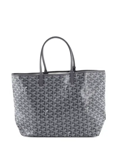 Pre-owned Goyard Saint Louis Coated Canvas Pm Tote Bag In Gray