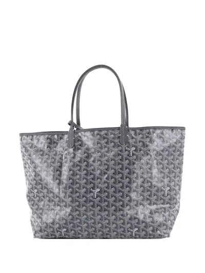 Pre-owned Goyard Saint Louis Coated Canvas Pm Tote Bag In Gray