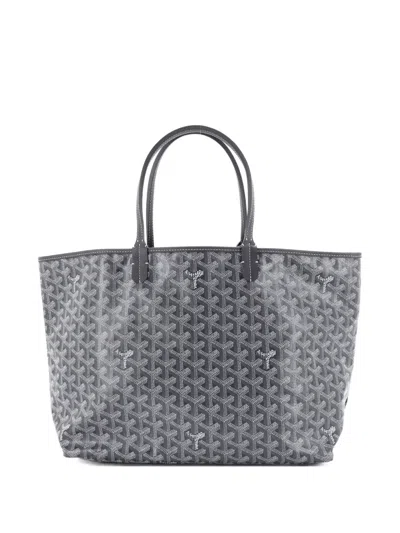 Pre-owned Goyard Saint Louis Coated Canvas Pm Tote Bag In Gray