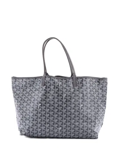 Pre-owned Goyard Saint Louis Coated Canvas Pm Tote Bag In Gray