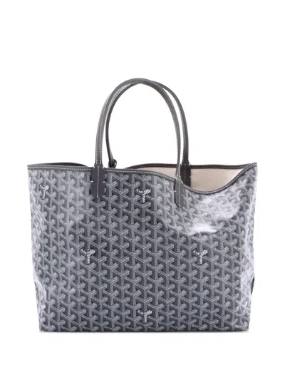 Pre-owned Goyard Saint Louis Coated Canvas Pm Tote Bag In Gray