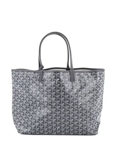 Pre-owned Goyard Saint Louis Coated Canvas Pm Tote Bag In Gray