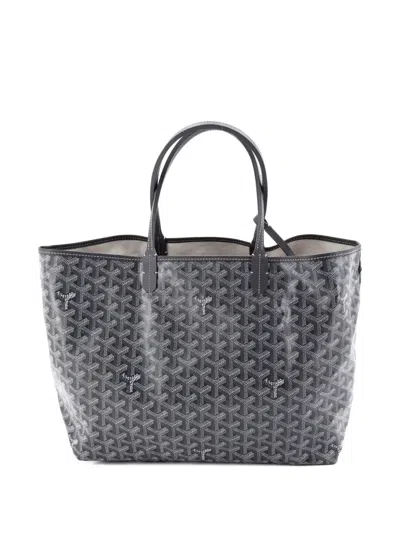Pre-owned Goyard Saint Louis Coated Canvas Pm Tote Bag In Gray