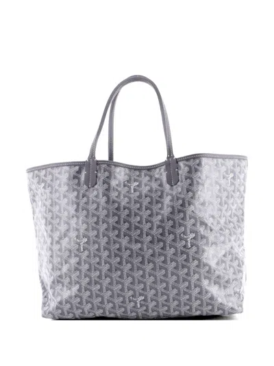 Pre-owned Goyard Saint Louis Coated Canvas Pm Tote Bag In Gray