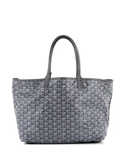 Pre-owned Goyard Saint Louis Coated Canvas Pm Tote Bag In Gray