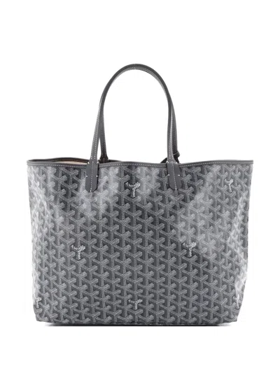 Pre-owned Goyard Saint Louis Coated Canvas Pm Tote Bag In Gray