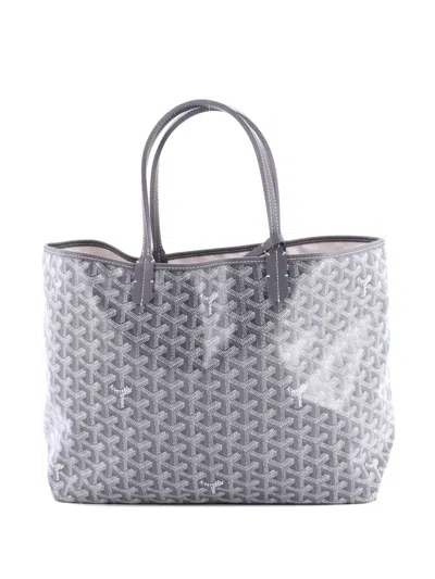 Pre-owned Goyard Saint Louis Coated Canvas Pm Tote Bag In Gray