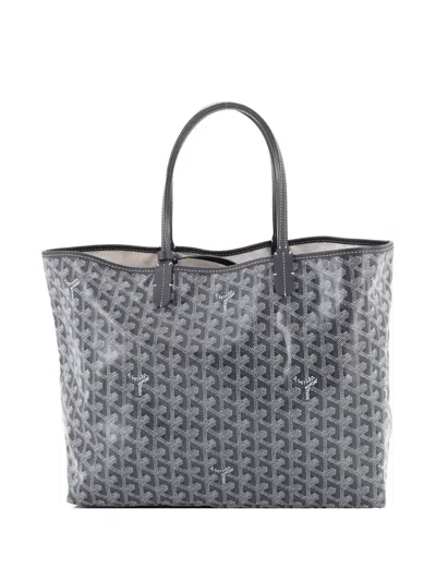 Pre-owned Goyard Saint Louis Coated Canvas Pm Tote Bag In Gray