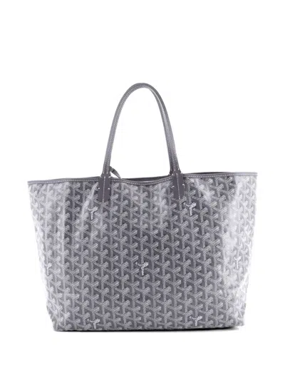 Pre-owned Goyard Saint Louis Coated Canvas Pm Tote Bag In Gray