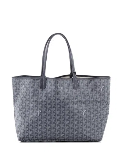 Pre-owned Goyard Saint Louis Coated Canvas Pm Tote Bag In Gray
