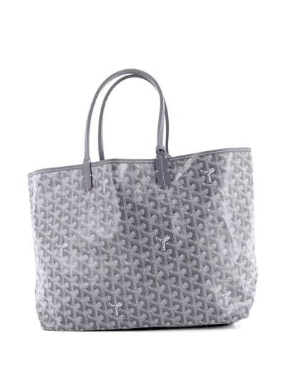 Pre-owned Goyard Saint Louis Coated Canvas Pm Tote Bag In Gray