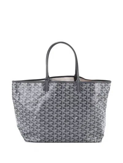 Pre-owned Goyard Saint Louis Coated Canvas Pm Tote Bag In Gray
