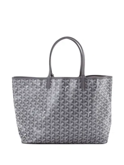 Pre-owned Goyard Saint Louis Coated Canvas Pm Tote Bag In Gray