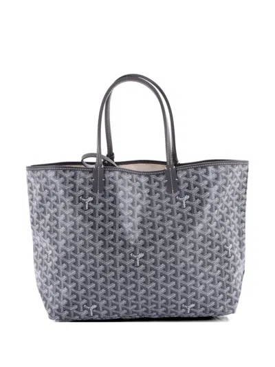 Pre-owned Goyard Saint Louis Coated Canvas Pm Tote Bag In Gray