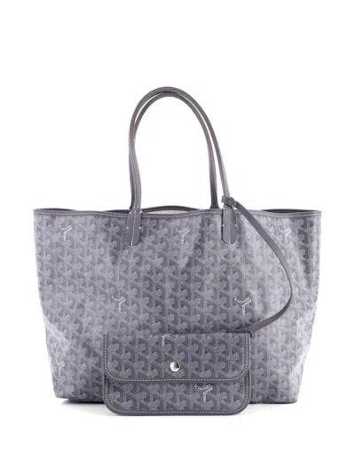 Pre-owned Goyard Saint Louis Coated Canvas Pm Tote Bag In Gray