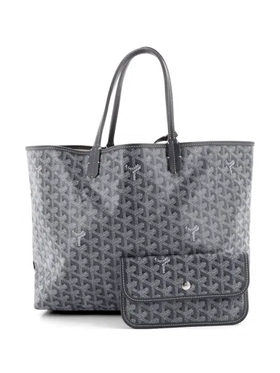 Pre-owned Goyard Saint Louis Coated Canvas Pm Tote Bag In Gray