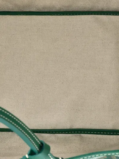 Pre-owned Goyard Saint Louis Coated Canvas Pm Tote Bag In Green