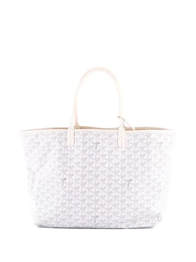 Pre-owned Goyard Saint Louis Coated Canvas Pm Tote Bag In White