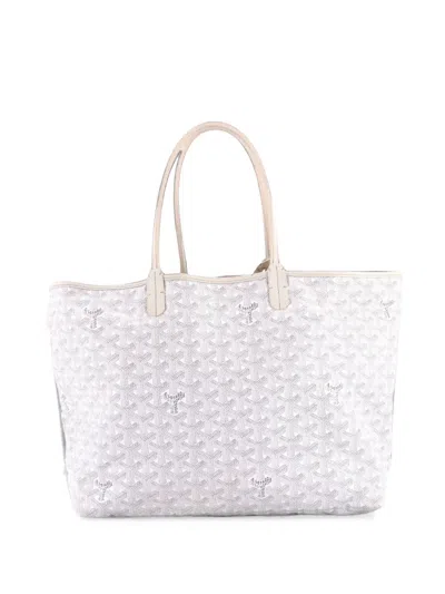 Pre-owned Goyard Saint Louis Coated Canvas Pm Tote Bag In White