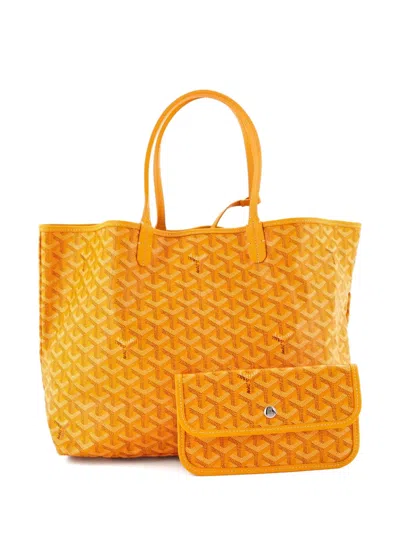 Pre-owned Goyard Saint Louis Coated Canvas Pm Tote Bag In Yellow