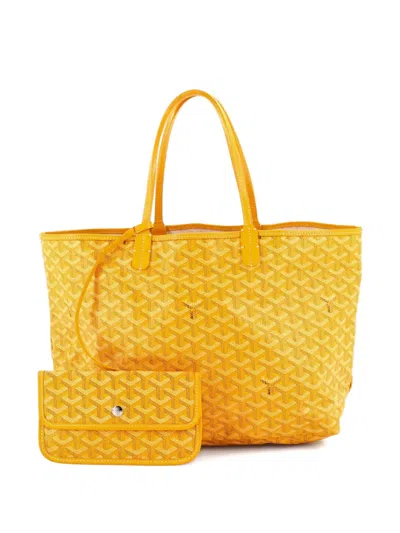 Pre-owned Goyard Saint Louis Coated Canvas Pm Tote Bag In Yellow