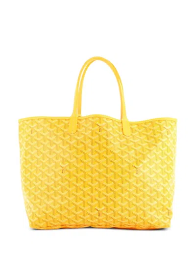 Pre-owned Goyard Saint Louis Coated Canvas Pm Tote Bag In Yellow