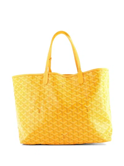 Pre-owned Goyard Saint Louis Coated Canvas Pm Tote Bag In Yellow