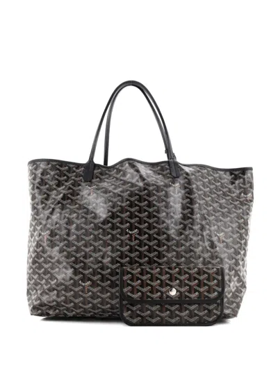 Pre-owned Goyard Saint Louis Coated Canvas Xxl Tote Bag In Black