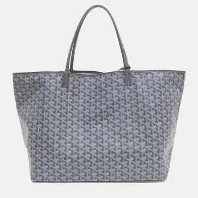 Pre-owned Goyard Saint Louis Gm Ama Louis Handbag In Gray