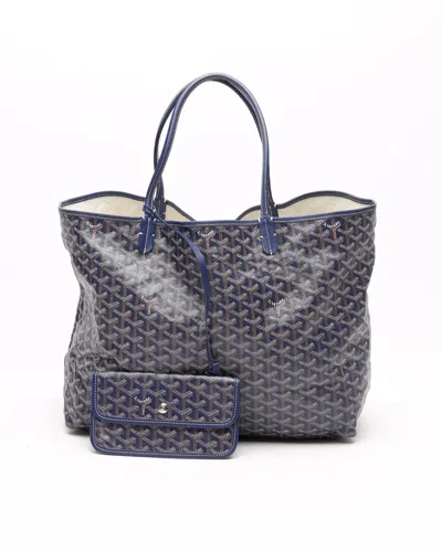 Pre-owned Goyard Saint Louis Gm Tote Bag In Blue