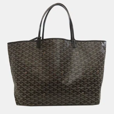 Pre-owned Goyard Saint Louis Gm Tote Bag In Coated Canvas In Black
