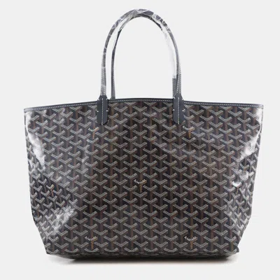 Pre-owned Goyard Saint Louis Navy Blue Pvc Leather Size Pm
