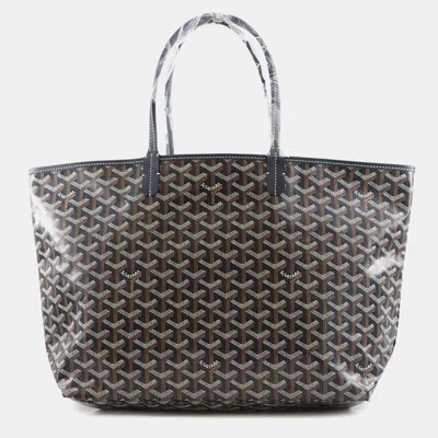 Pre-owned Goyard Saint Louis Navy Blue Pvc Leather Size Pm