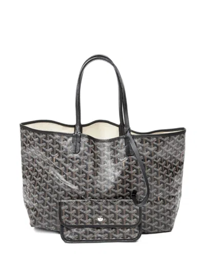 Pre-owned Goyard Saint Louis Pm Ine Monogram Tote Bag In Black