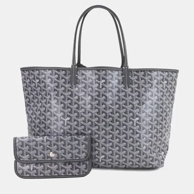 Pre-owned Goyard Saint Louis Pm Gray Pvc Leather Tote Bag
