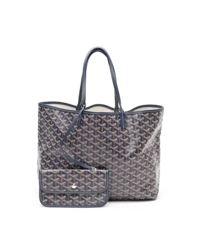 Pre-owned Goyard Saint Louis Pm Tote Bag In Blue