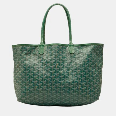 Pre-owned Goyard Saint Louis Pm Tote Bag Green Leather