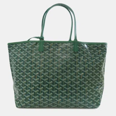 Pre-owned Goyard Saint Louis Pm Tote Bag In Coated Canvas In Green