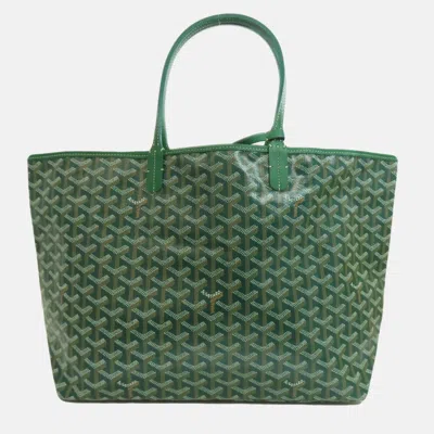 Pre-owned Goyard Saint Louis Pm Tote Bag In Coated Canvas In Green