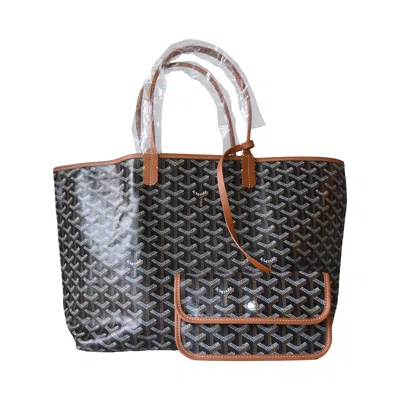 Pre-owned Goyard Saint Louis Pm Tote Coated Canvas Bag Brown Black