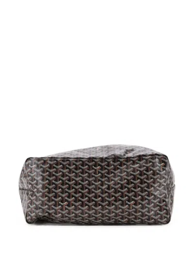 Pre-owned Goyard Saint Louis Printed Coated Canvas Gm Tote Bag In Brown