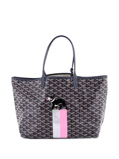 Pre-owned Goyard Saint Louis Printed Coated Canvas Pm Tote Bag In Brown