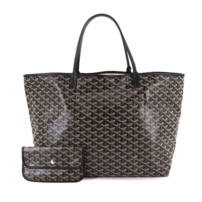Pre-owned Goyard Saint Louis Pvc Leather Tote Bag () In Black