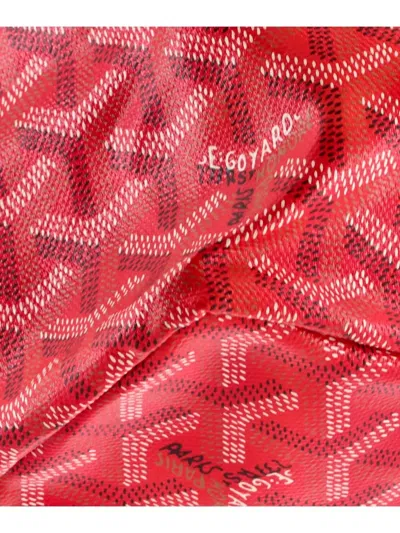 Pre-owned Goyard Saint Louis Reversible Coated Canvas And Printed Canvas Pm Tote Bag In Red