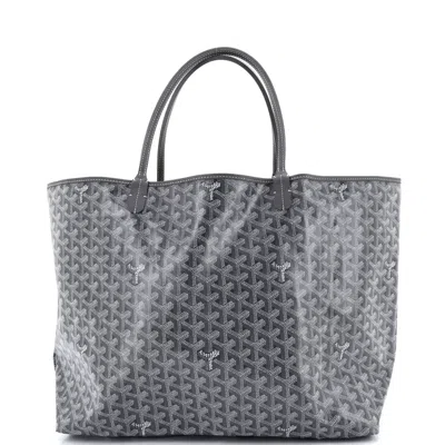 Pre-owned Goyard Saint Louis Reversible Tote Coated Canvas And Printed Canvas Gm In Gray