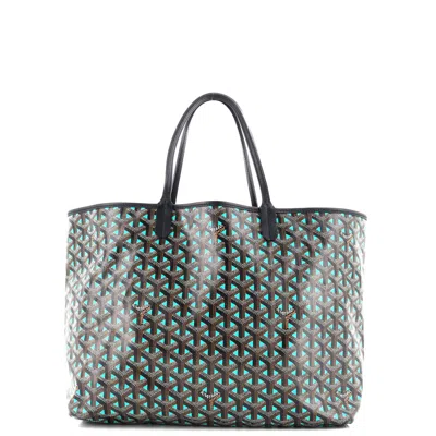 Pre-owned Goyard Saint Louis Tote Claire Voie Coated Canvas Pm In Black