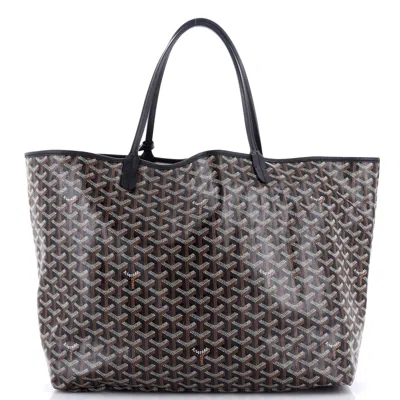 Pre-owned Goyard Saint Louis Tote Coated Canvas Gm In Black