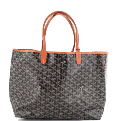 Pre-owned Goyard Saint Louis Tote Coated Canvas Gm In Black