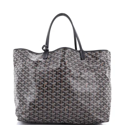 Pre-owned Goyard Saint Louis Tote Coated Canvas Gm In Black